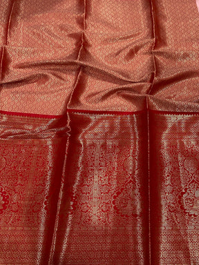 White Banarasi Silk Saree With Kanchi Pattu Border