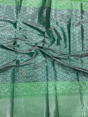 Red Chic Zari Blossom Banarasi Silk Saree

