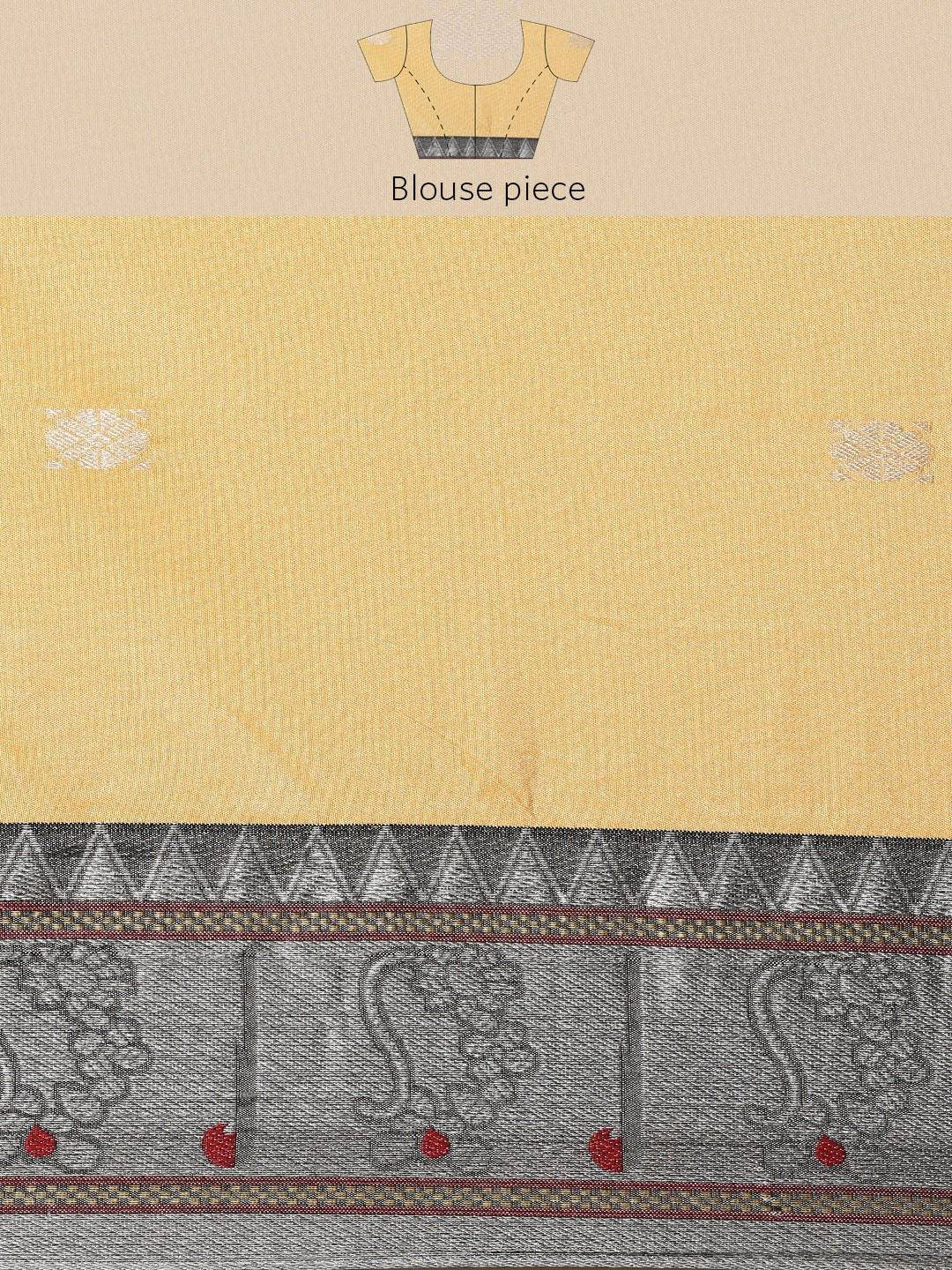 Beautiful Yellow Silk Cotton Paithani Saree