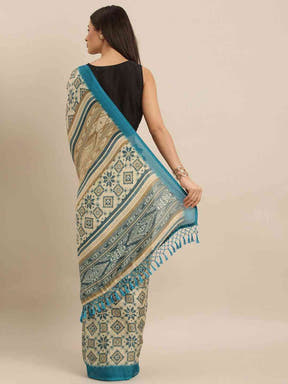 Beautiful Patola Silk Saree With Ethnic Motifs Work