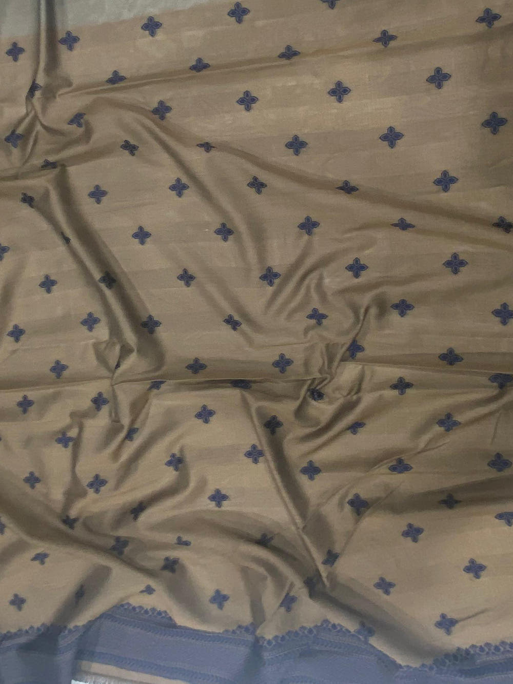 Navy Blue Patola And Kalamkari Fusion Saree