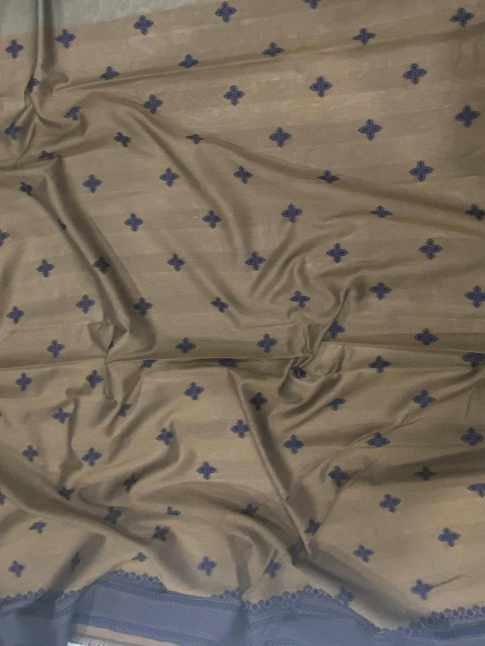 Navy Blue Patola And Kalamkari Fusion Saree