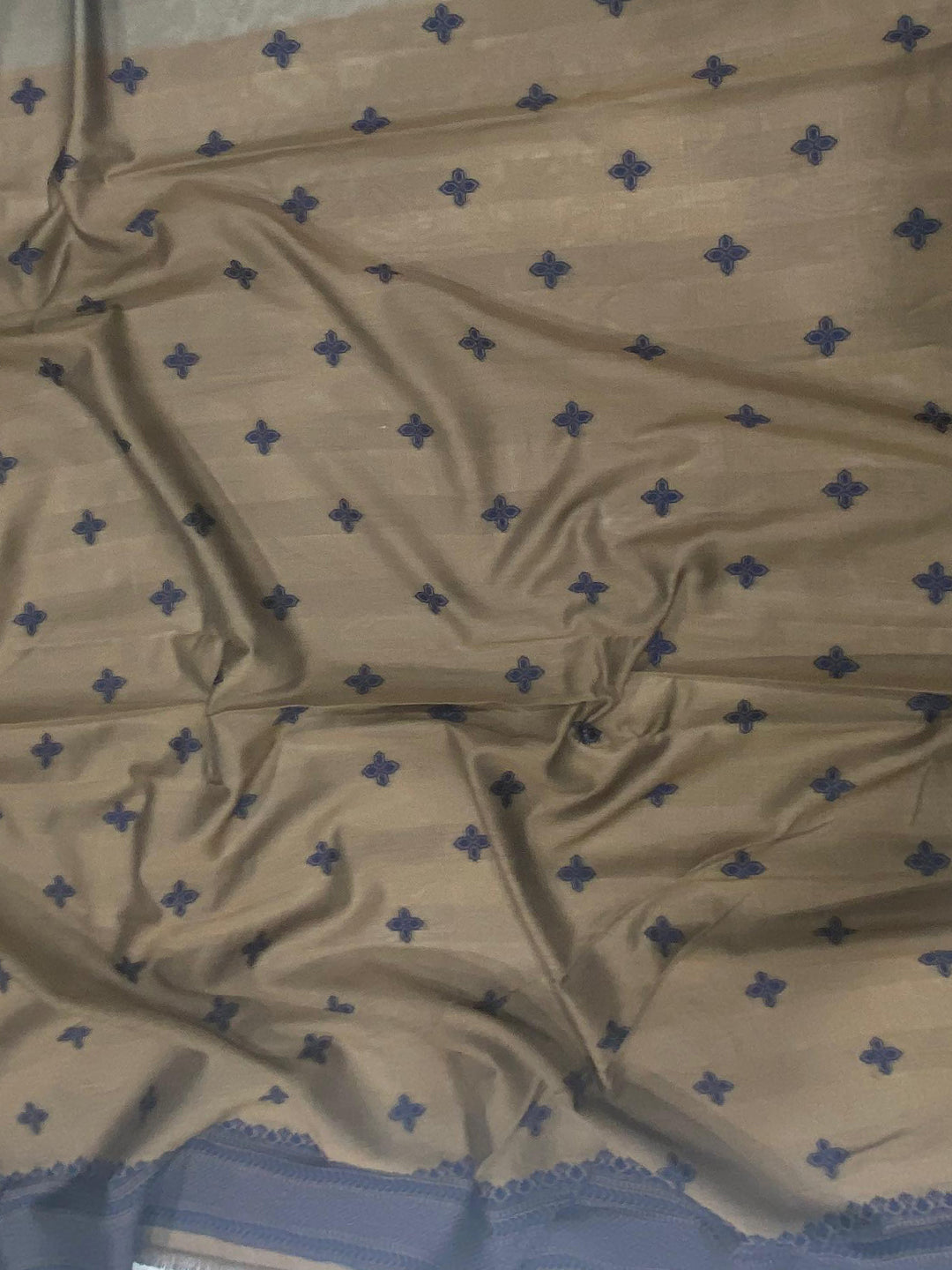 Navy Blue Patola And Kalamkari Fusion Saree