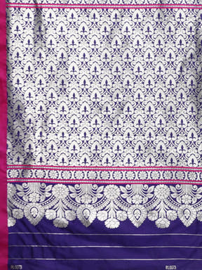 Stylish Indigo Colour Pure Banarasi Zari Silk Saree 