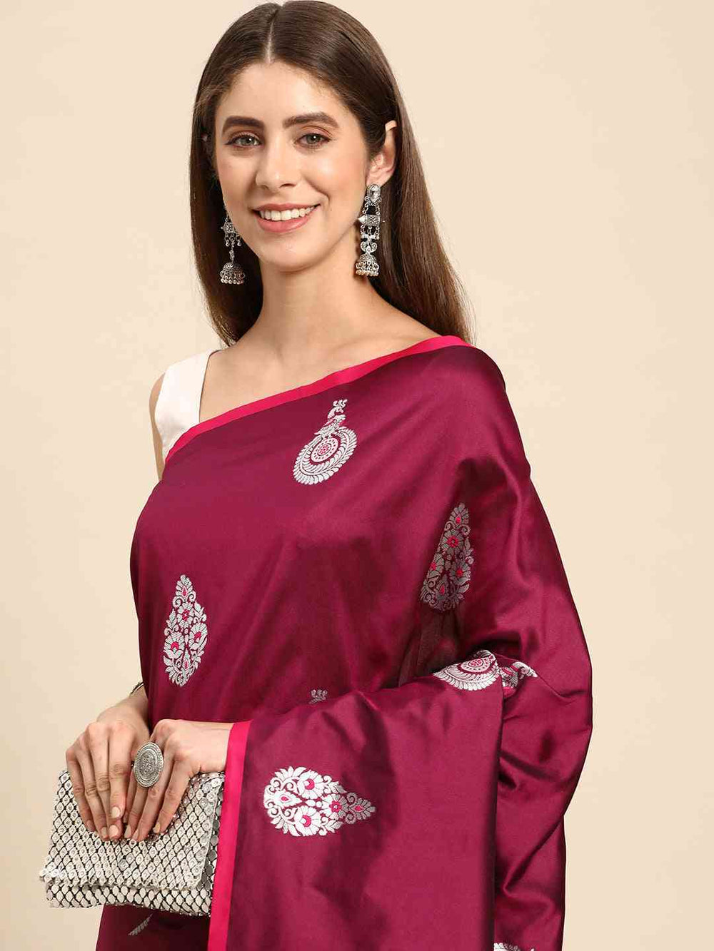 Exclusive Pure Banarasi Zari Silk Saree with Ethnic Motifs