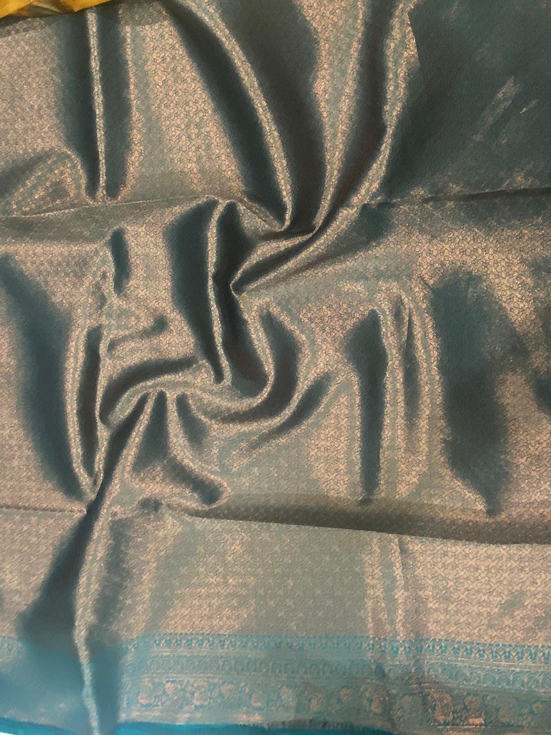 Mustard Sami Banarasi Tussar Silk Saree

