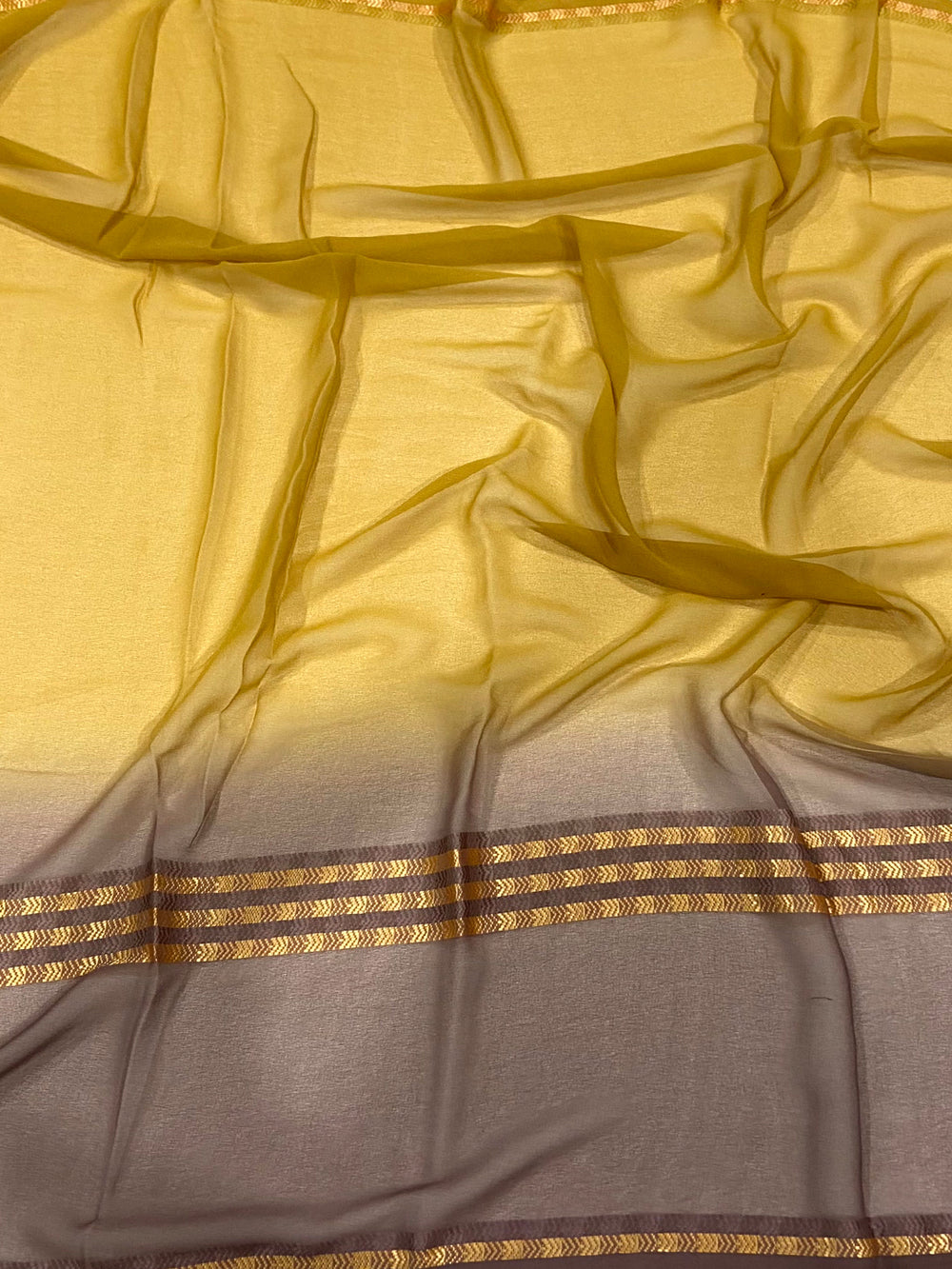 Yellow Soft Georgette Concept Colour Saree
