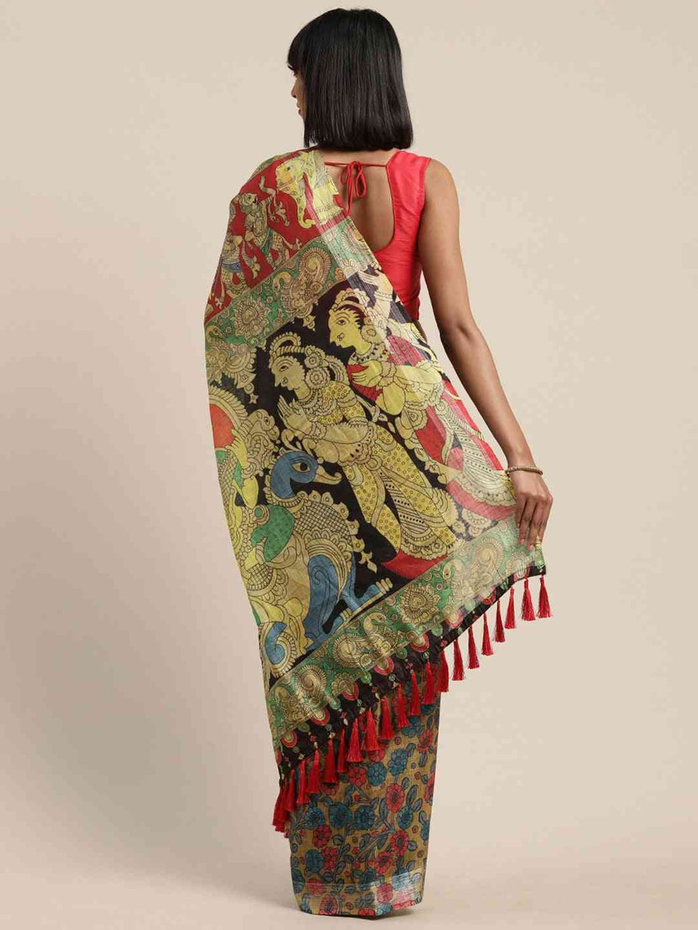 Exclusive Brown Colour Kalamkari Saree With Border