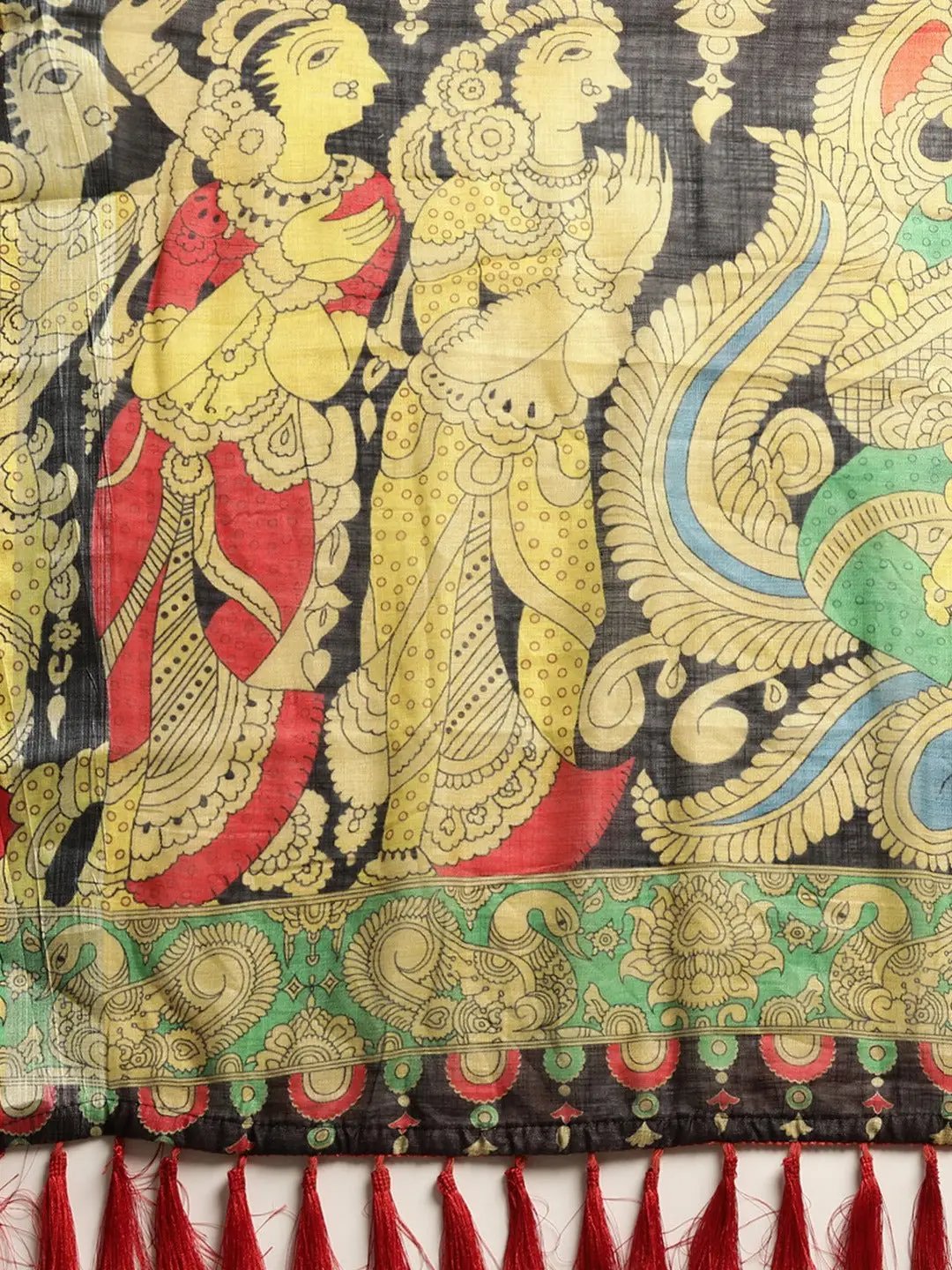 Exclusive Brown Colour Kalamkari Saree With Border