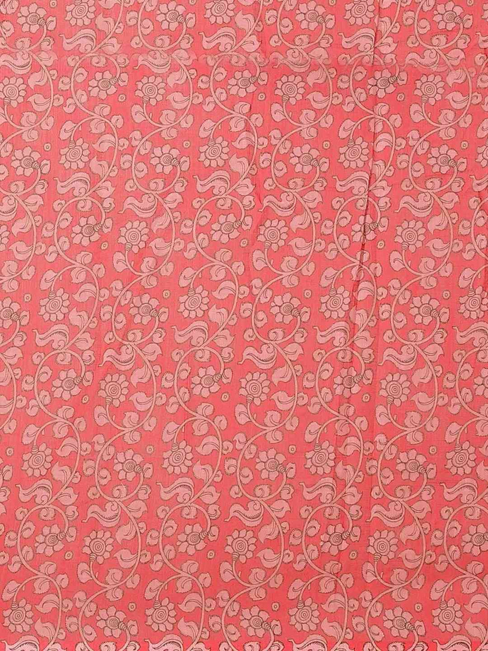 Pure Linen Pen Kalamkari Digital Print Saree