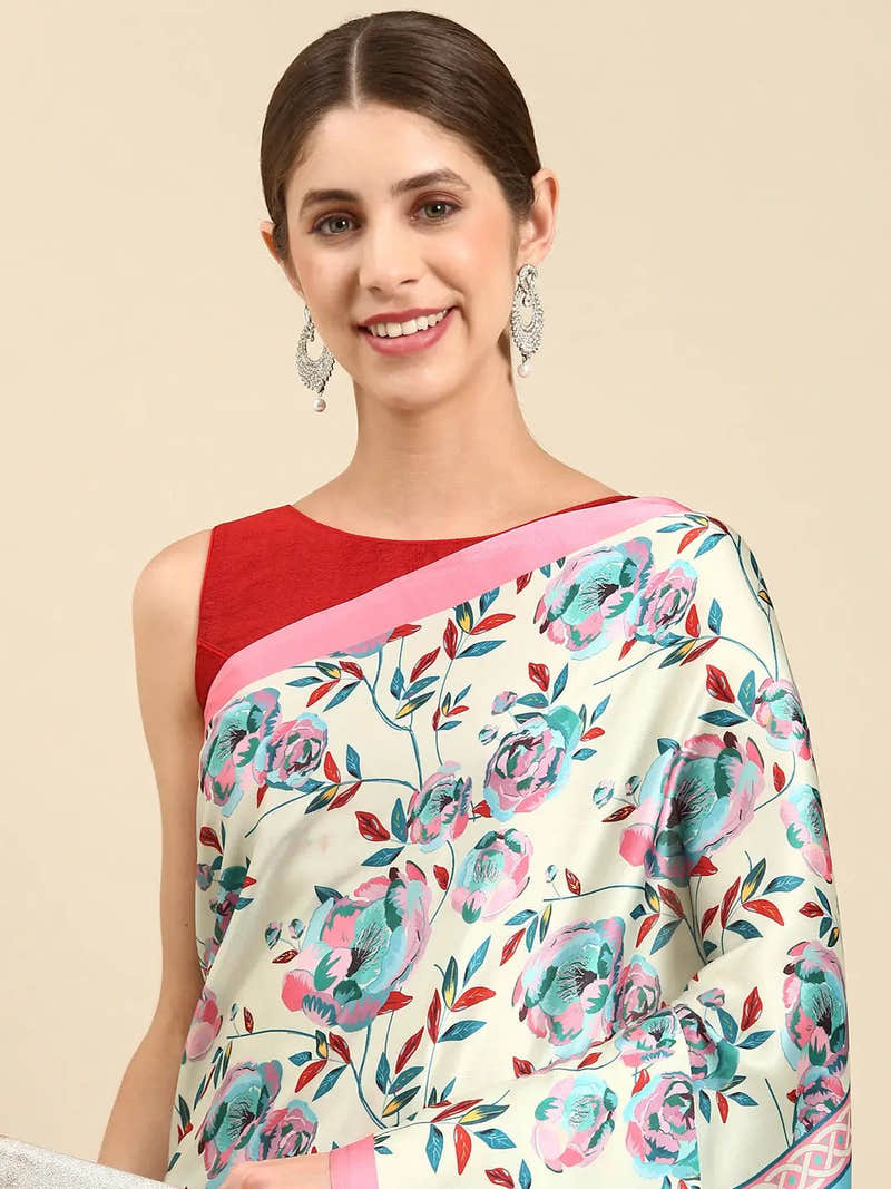 Soft Satin Georgette Pastel Colour Party Wear Saree