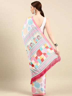 Soft Satin Georgette Pristel Colour Party Wear Saree