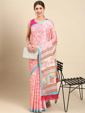Soft Satin Georgette Pristel Colour Party Wear Saree 