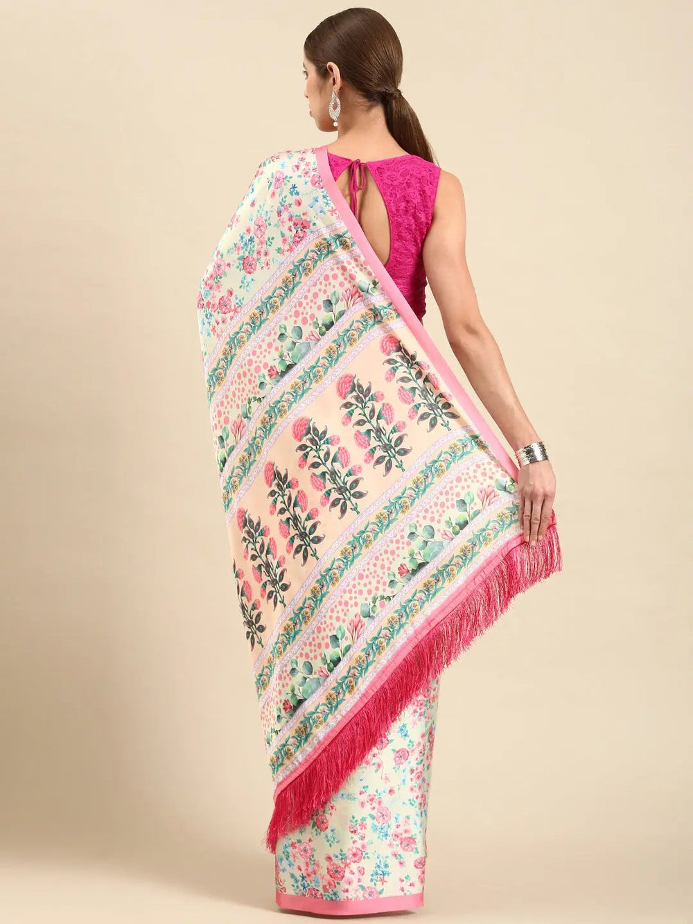 Soft Satin Georgette Pristel Colour Party Wear Saree