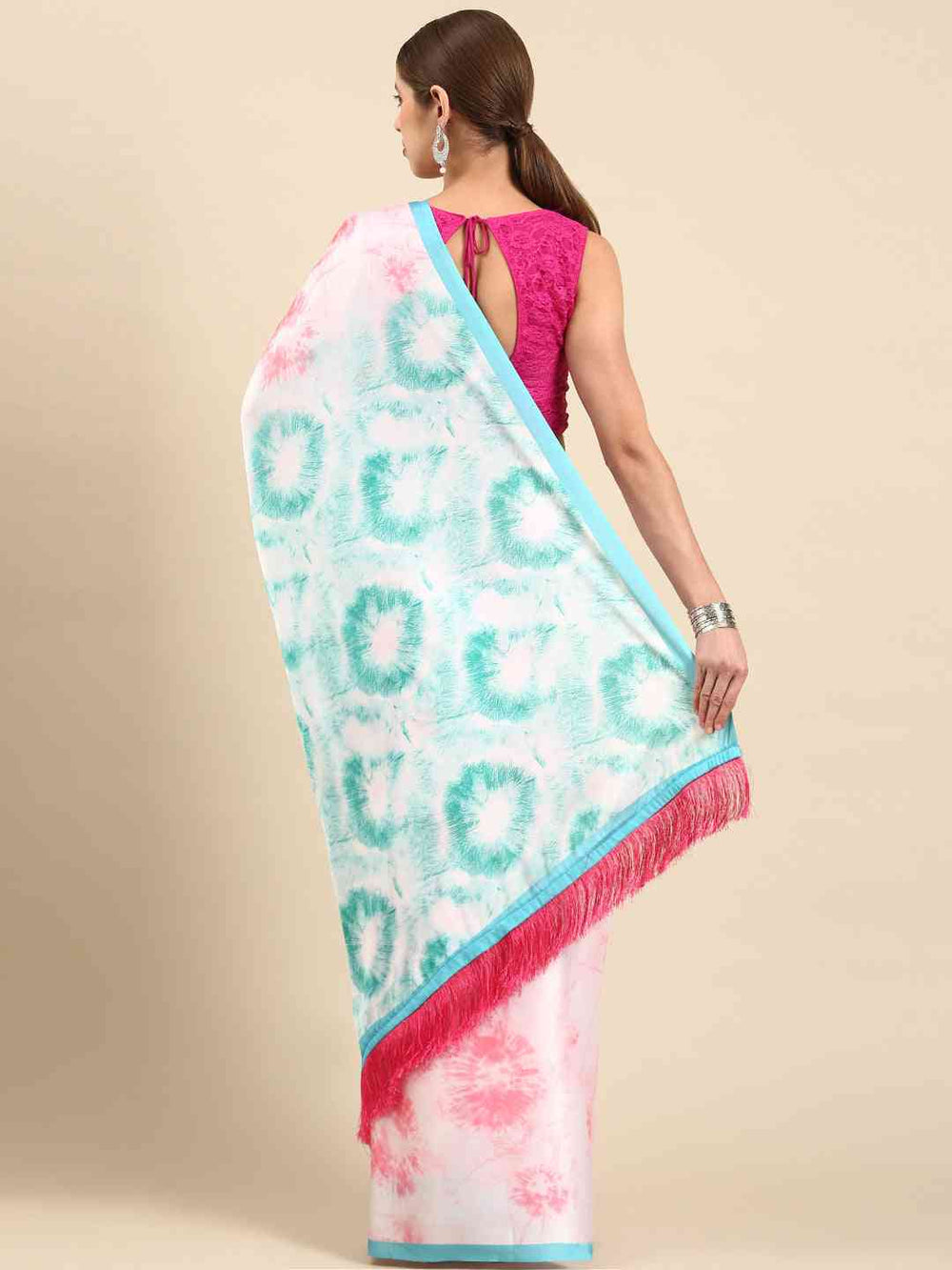 Shop Soft Satin Georgette Pristel Colour Party Wear Saree