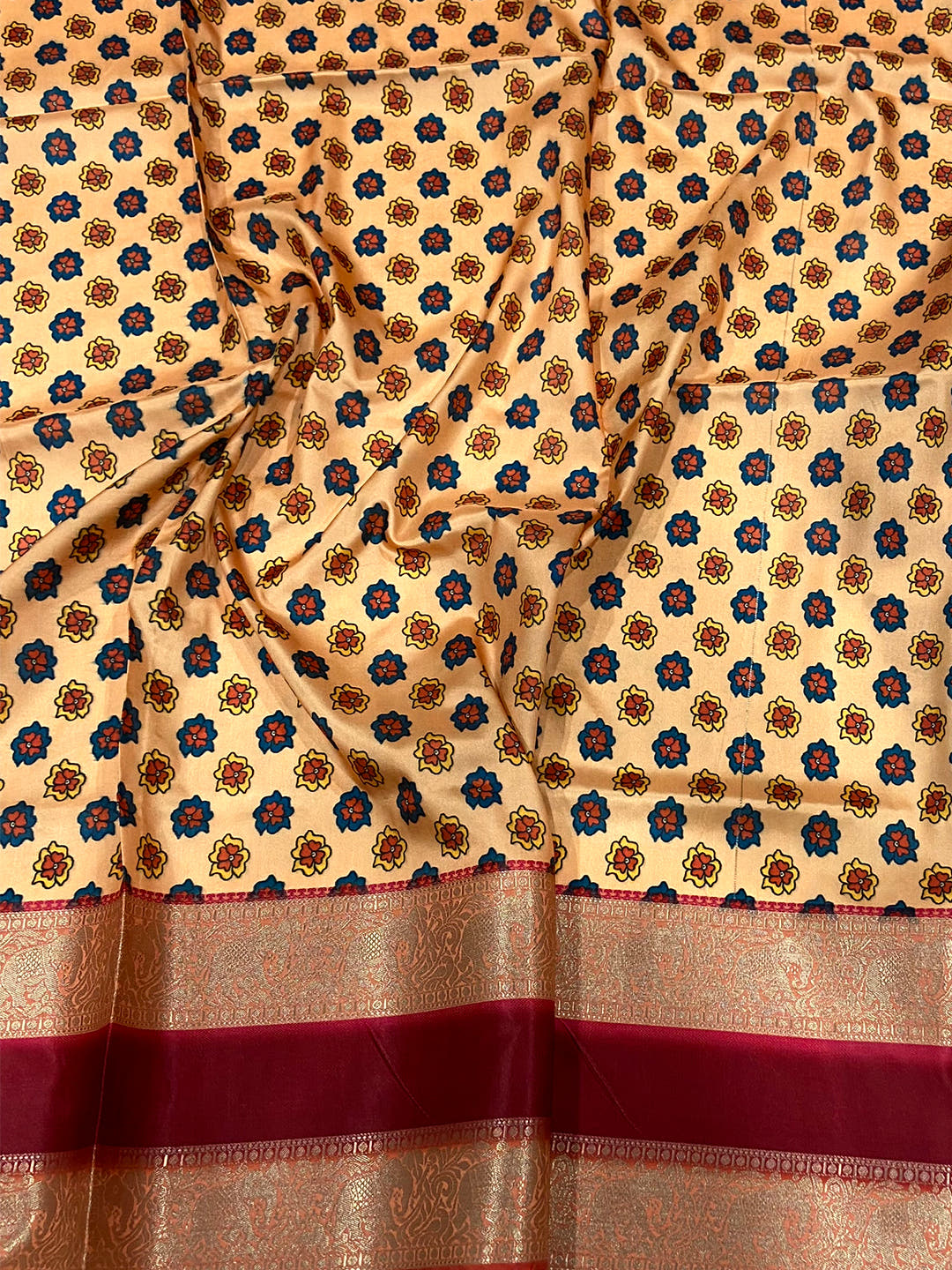 White Colour Soft Silk Kalamkari Saree