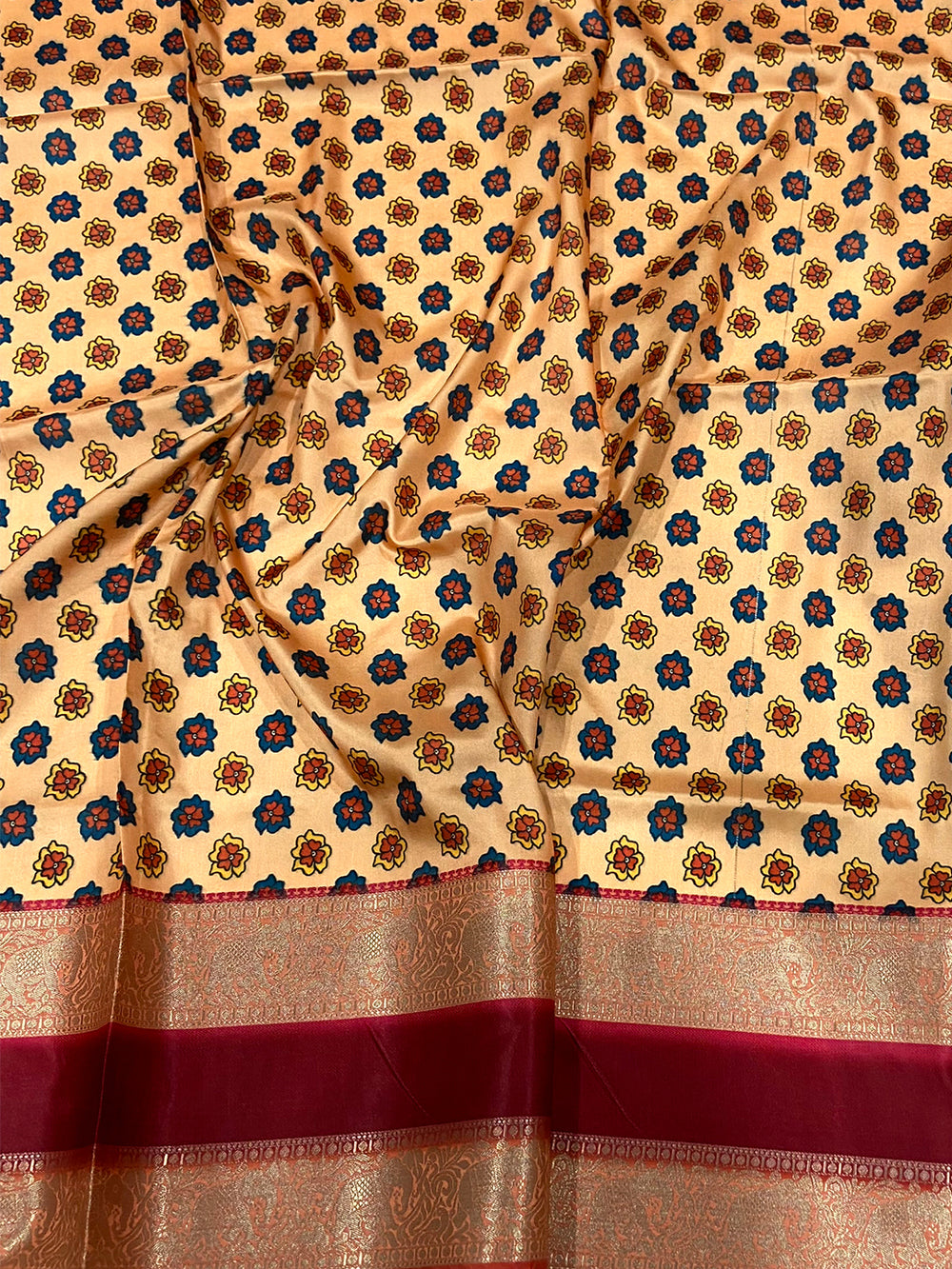 White Colour Soft Silk Kalamkari Saree