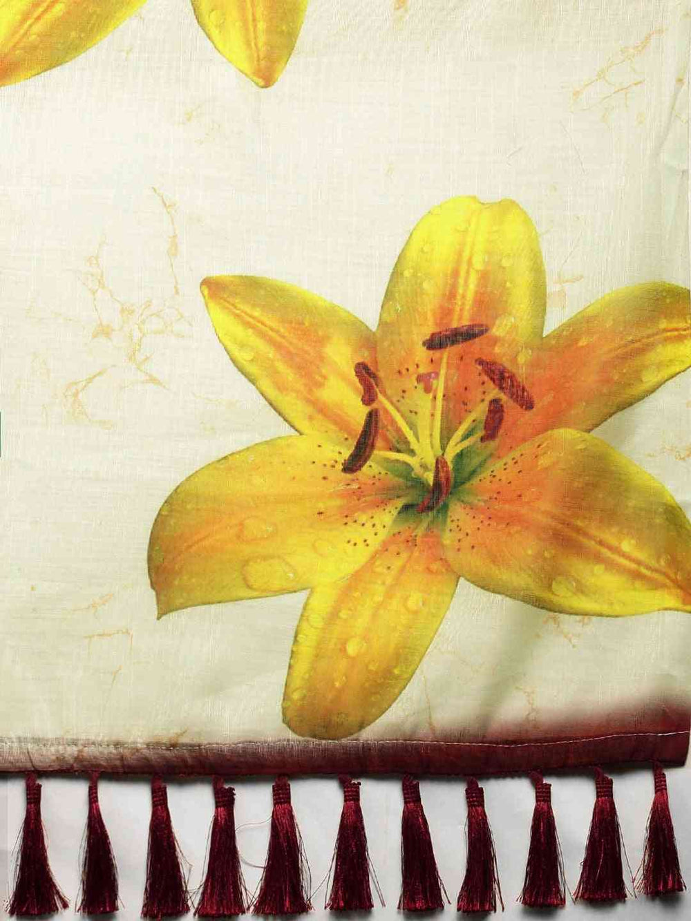  Beautiful Linen Floral Printed Saree