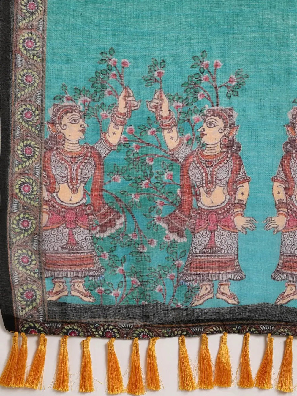  Beautiful Linen Floral Printed Saree