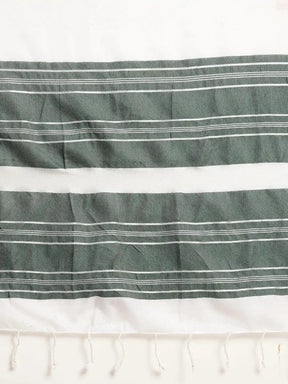 Bhagalpuri Linen Saree With Green Colour Small Patti