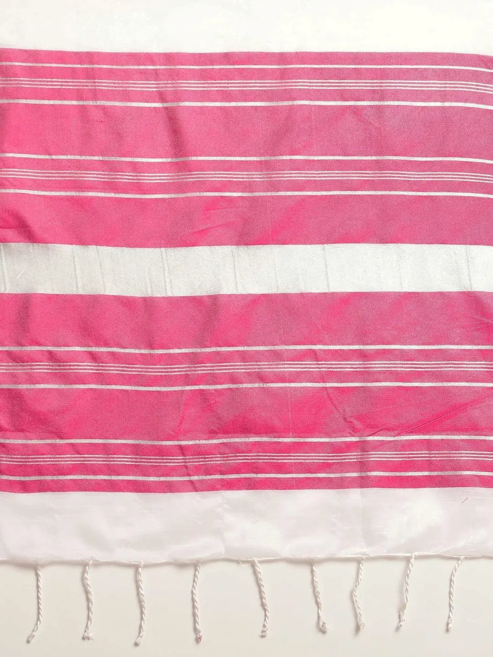Bhagalpuri Linen Saree With Pink Colour Small Patti
