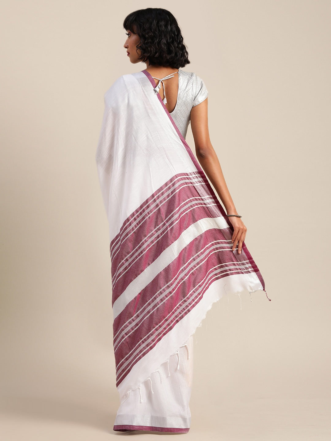 Stylish Bhagalpuri Solid Print Cotton Saree