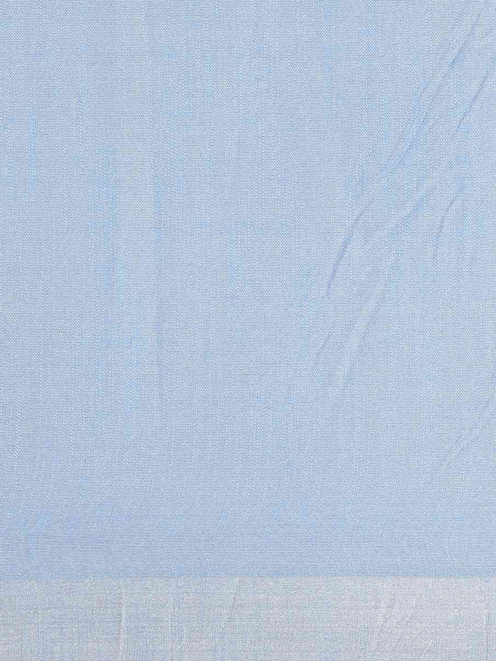 Blue Colour Stylish Solid Linen Saree With Zari Border