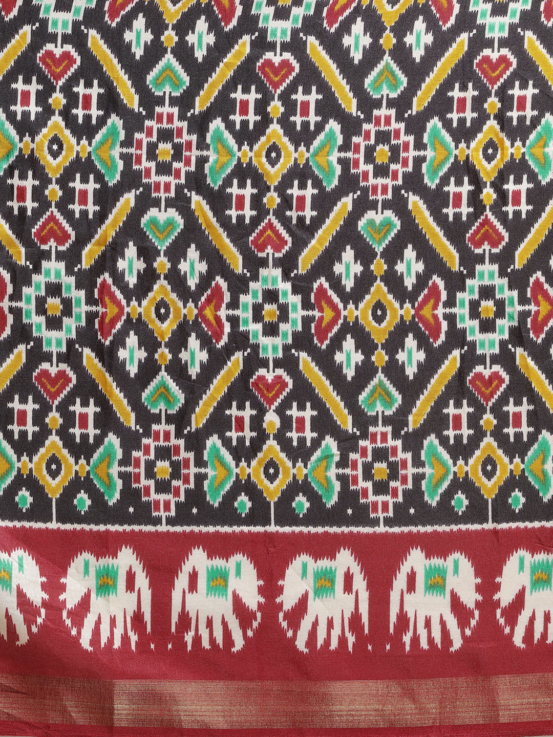  Pochampally Cotton Saree With Ethnic Motifs And Zari Work