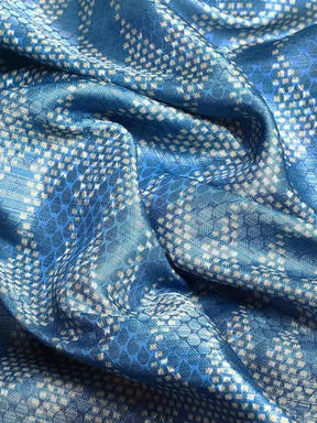 Kora Silk Banarasi Digital Print Saree In Blue Colour