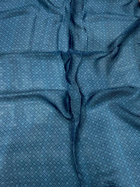Blue Batik And Polka Dots Print Saree

