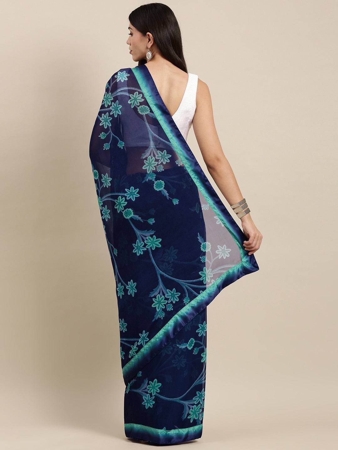 Soft Georgette Saree With Foli Print Work