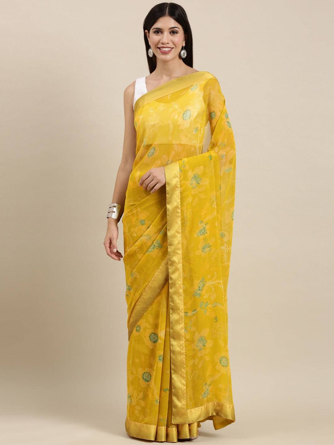 Soft Georgette Saree With Foli Print Work