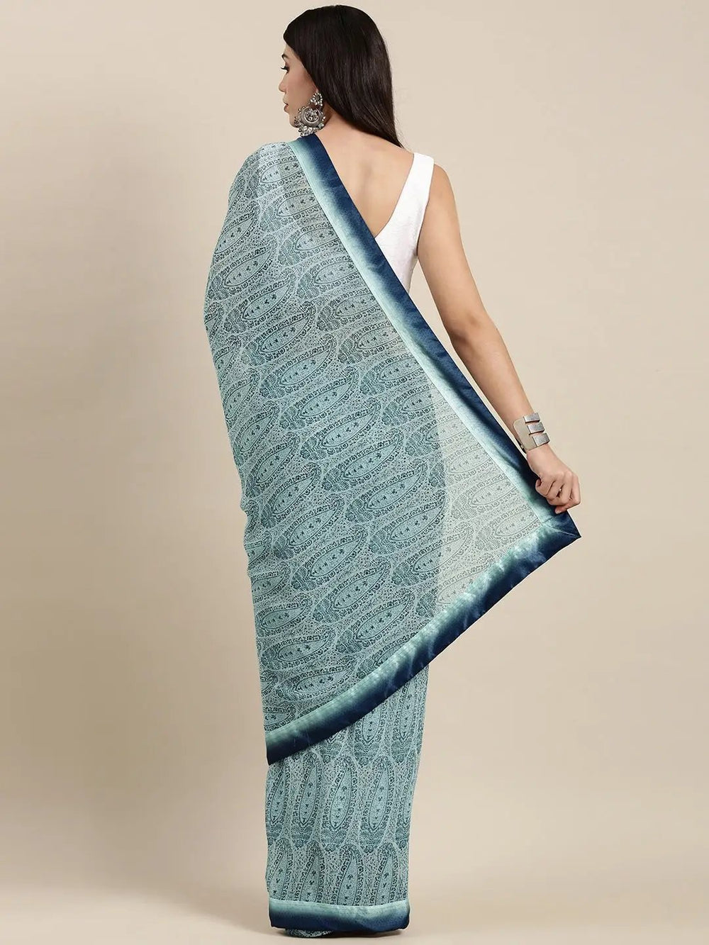 Soft Georgette Saree With Foli Print Work
