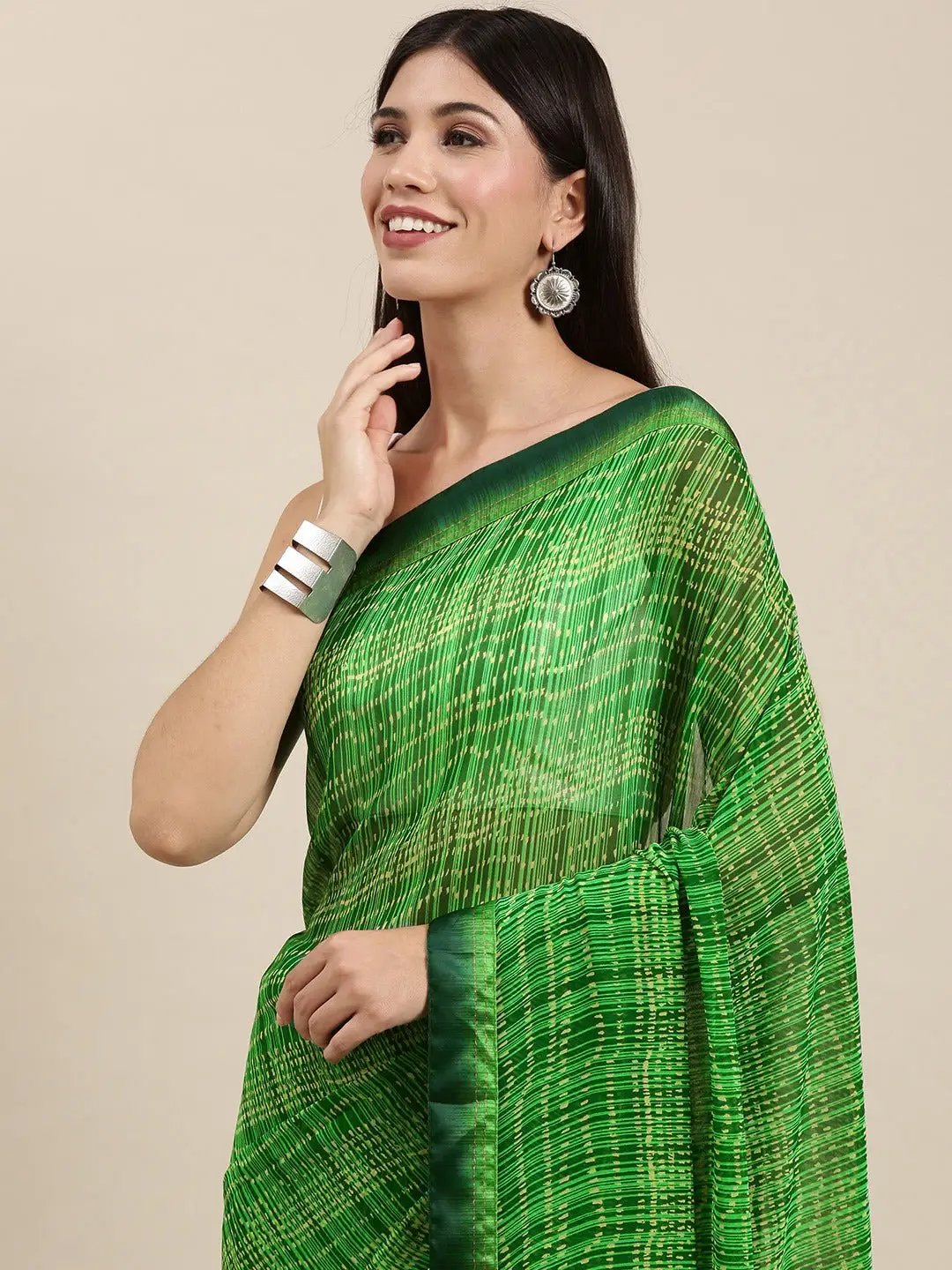 Soft Georgette Saree With Foli Print Work