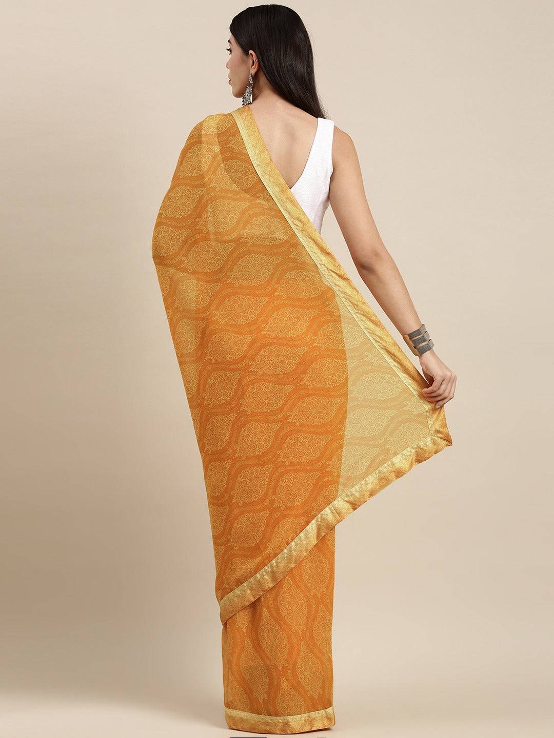 Soft Georgette Saree With Foli Print Work