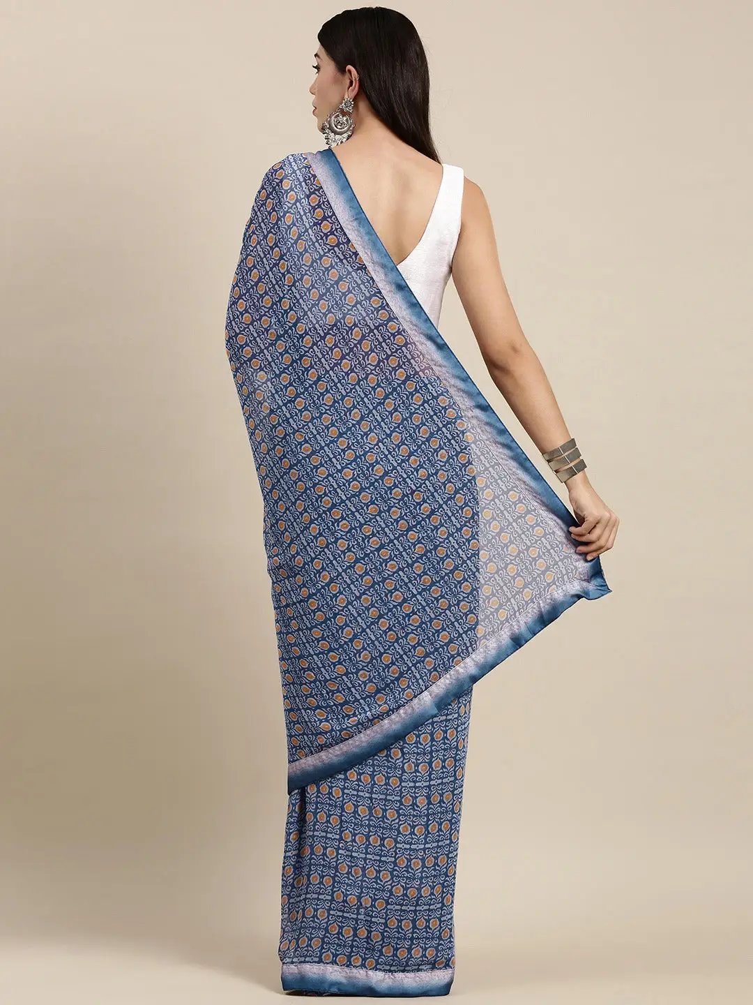 Soft Georgette Saree With Foli Print Work