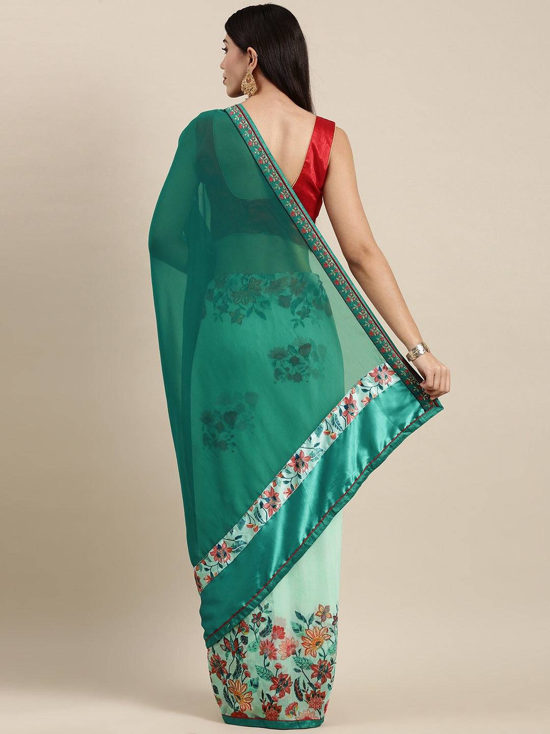 Soft Georgette Saree With Foli Print Work