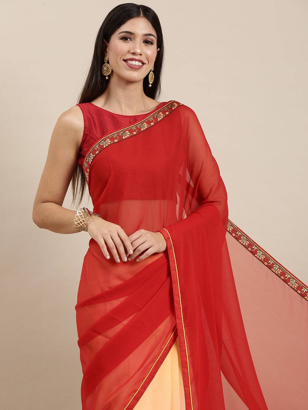 Soft Georgette Saree With Foli Print Work