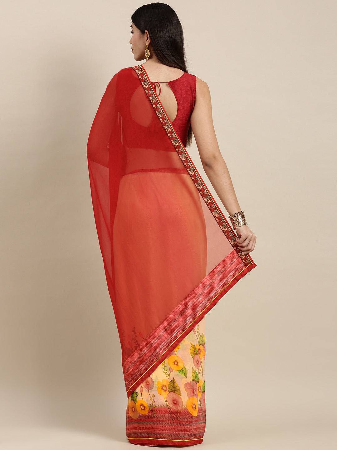 Soft Georgette Saree With Foli Print Work