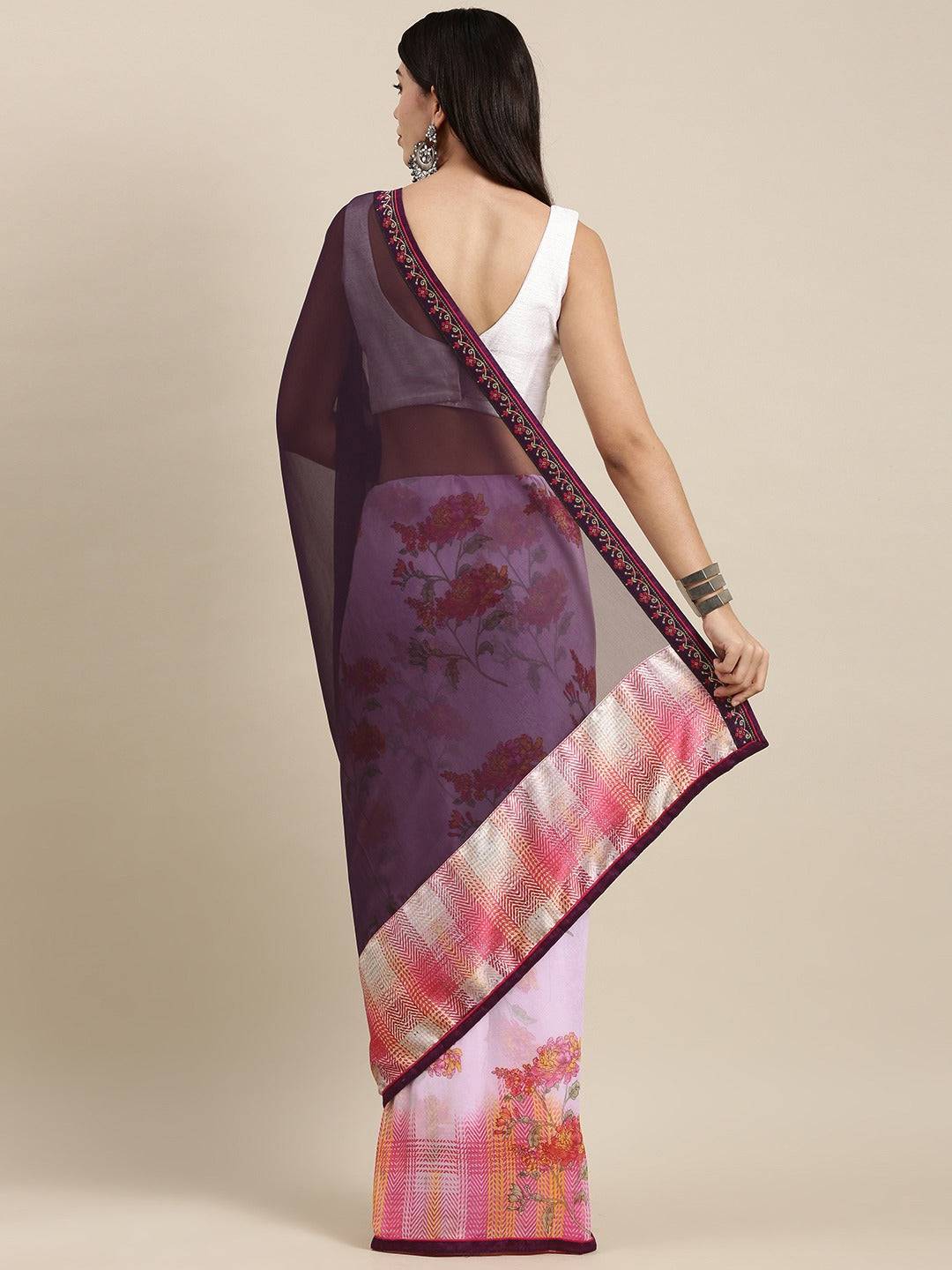 Soft Georgette Saree With Foli Print Work