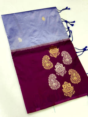 Royal Wine Pattu Border Soft Silk Saree
