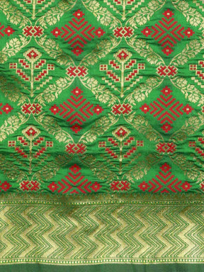 Exclusive Patola Silk Saree With Woven Design And Zari Work