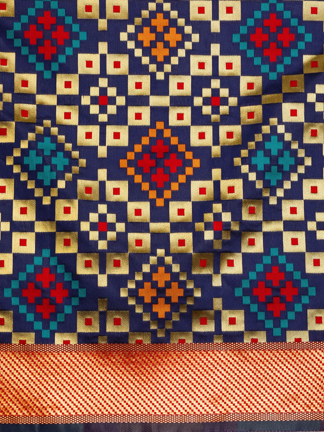 Beautiful Patola Silk Saree with Woven Design & Zari Border