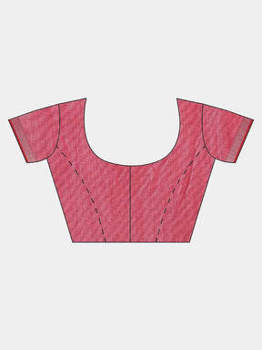 Stylish Pink Colour Solid Linen Saree With Zari Border