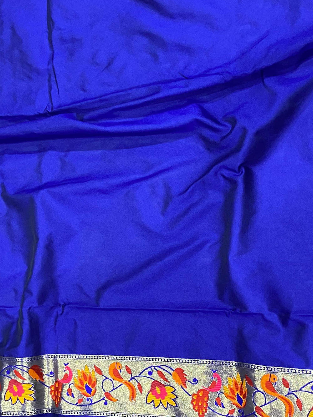 Purple Silk Blend Woven Zari Work Paithani Saree

