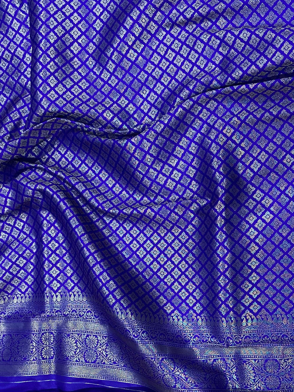 Regal Purple Stripes Banarasi Silk Saree