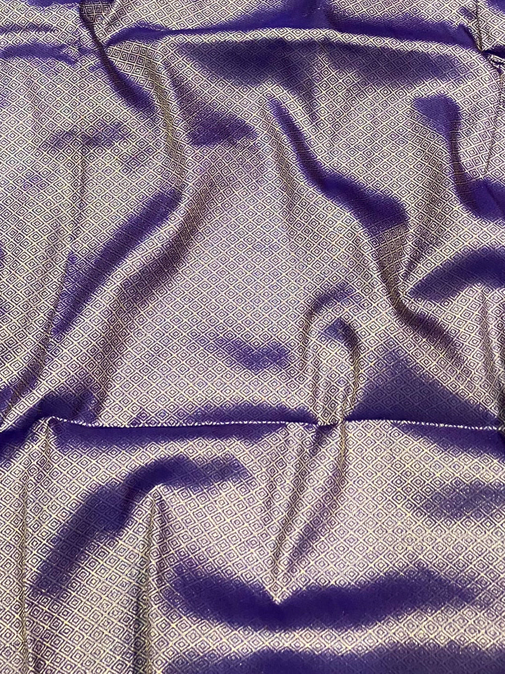 Royal Purple Soft Silk Kolam Print Saree