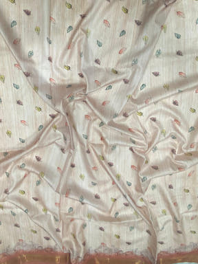 Pink Soft Silk Ocean Wave Patterns Saree