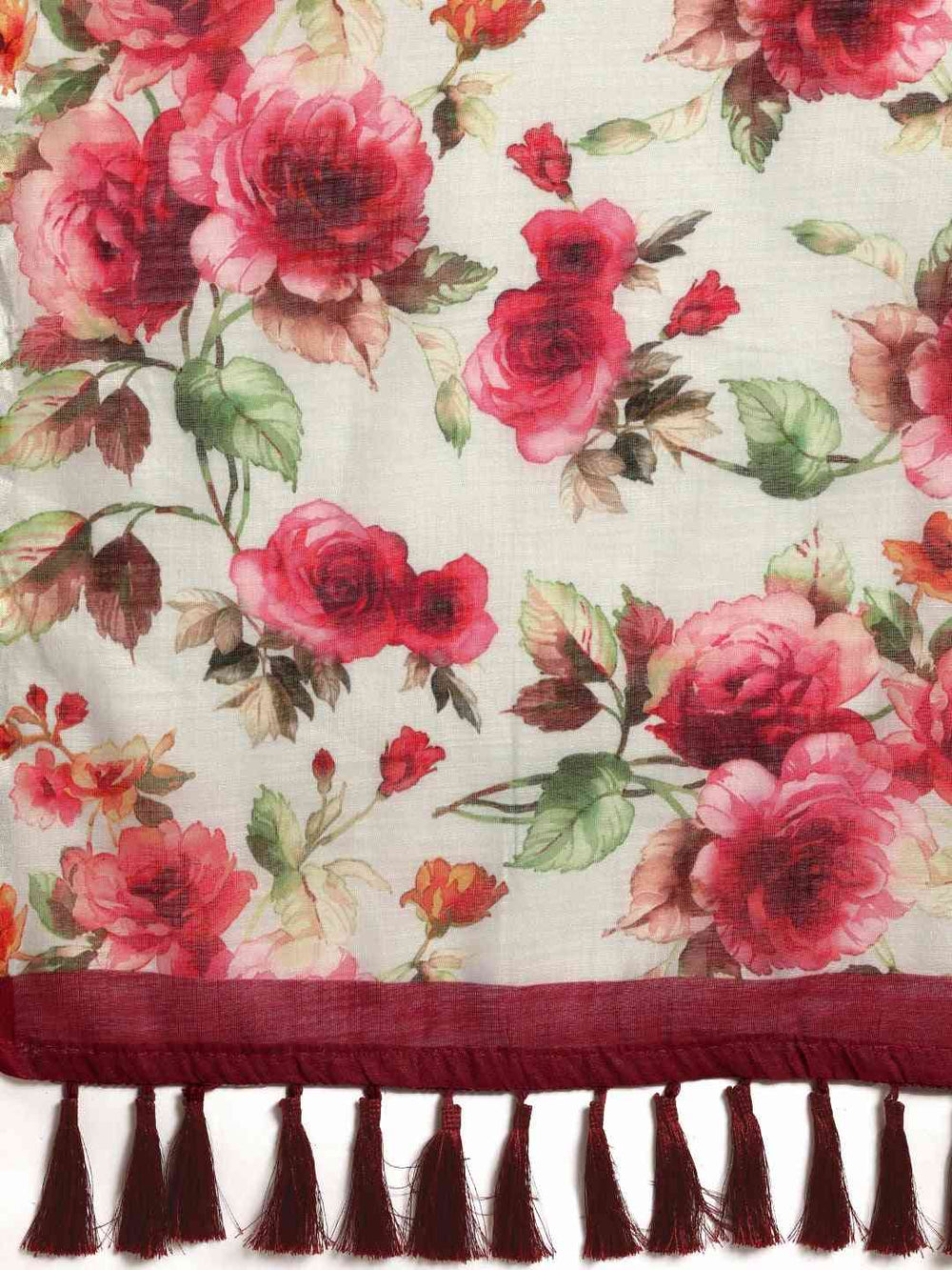 Stylish Linen Floral Print Saree