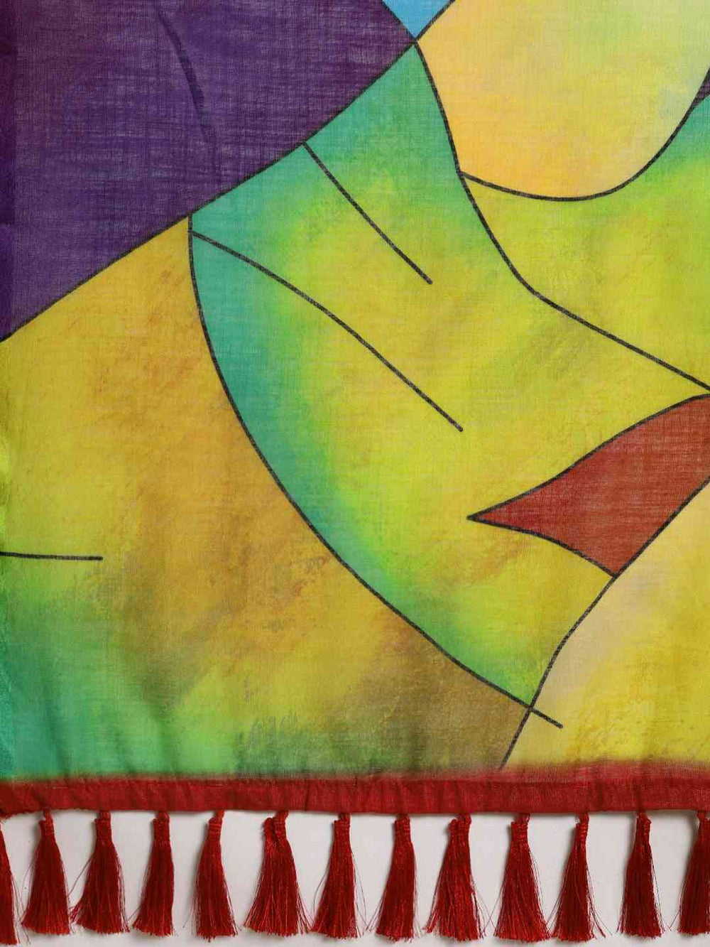  Multi Colour Stylish Abstract Printed Linen Saree